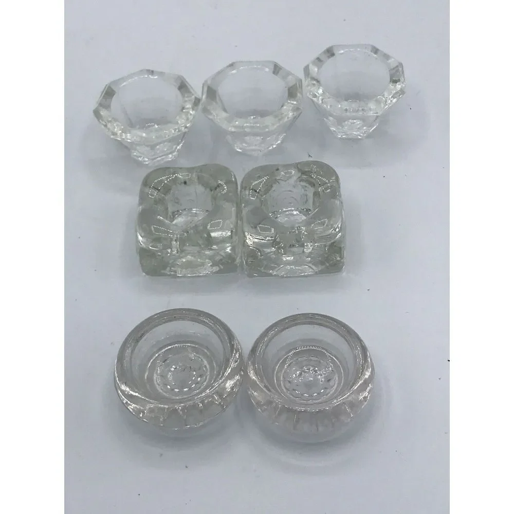 Salt Cellars Dips Clear‎ Glass set of 7 (3 different styles)